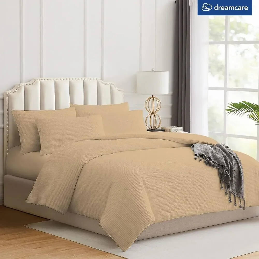 Waffle Duvet Cover King - Cotton Waffle Weave Duvet Cover, King Duvet Cover Set